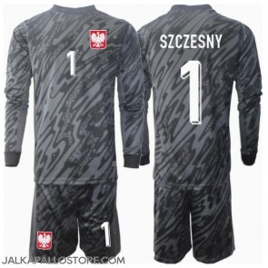 Puola Wojciech Szczesny #1 Maalivahti Vieraspaita Lapsille EM-Kisat 2024 Pitkähihainen (+ shortsit)